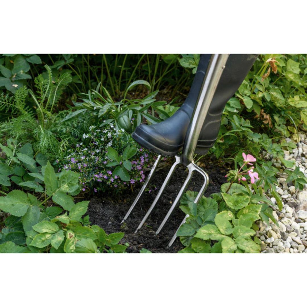 Stainless Steel Border Fork – Burgon & Ball – 4 Tine